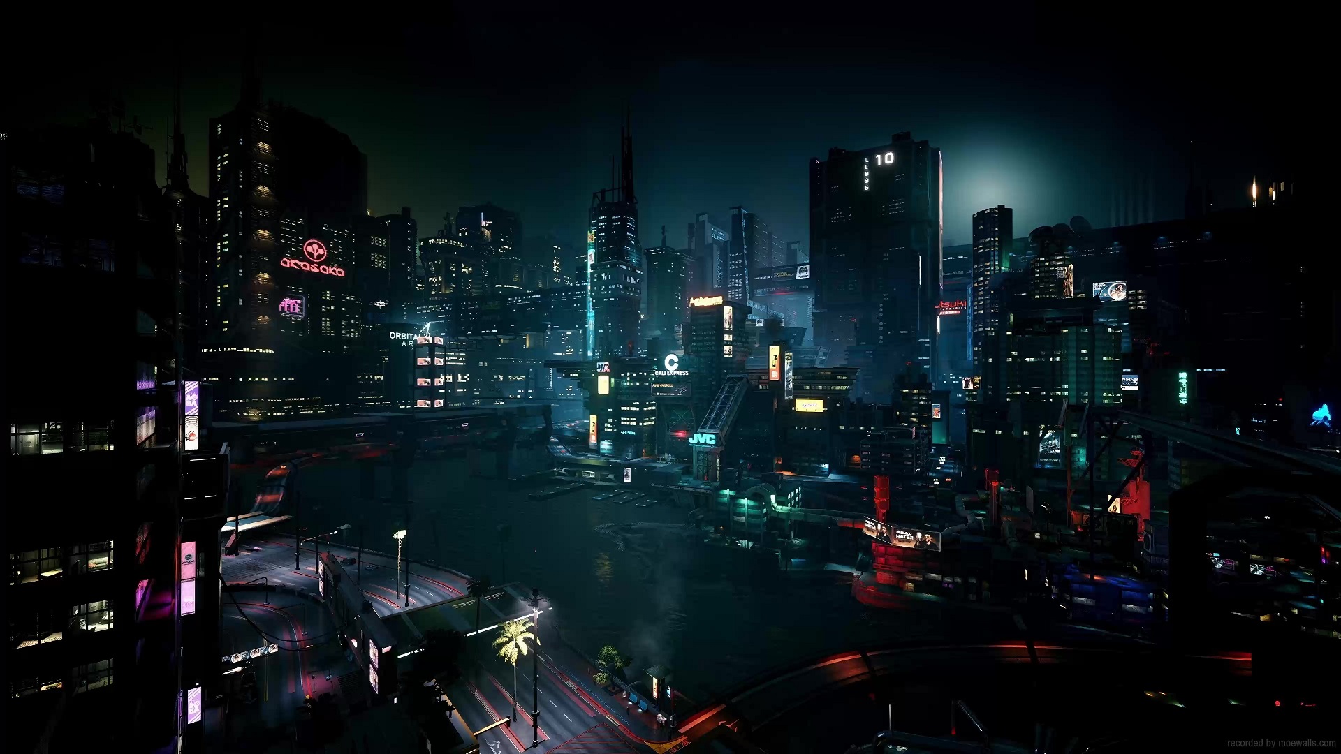 Futuristic Night City Cyberpunk 2077 Live Wallpaper - MoeWalls